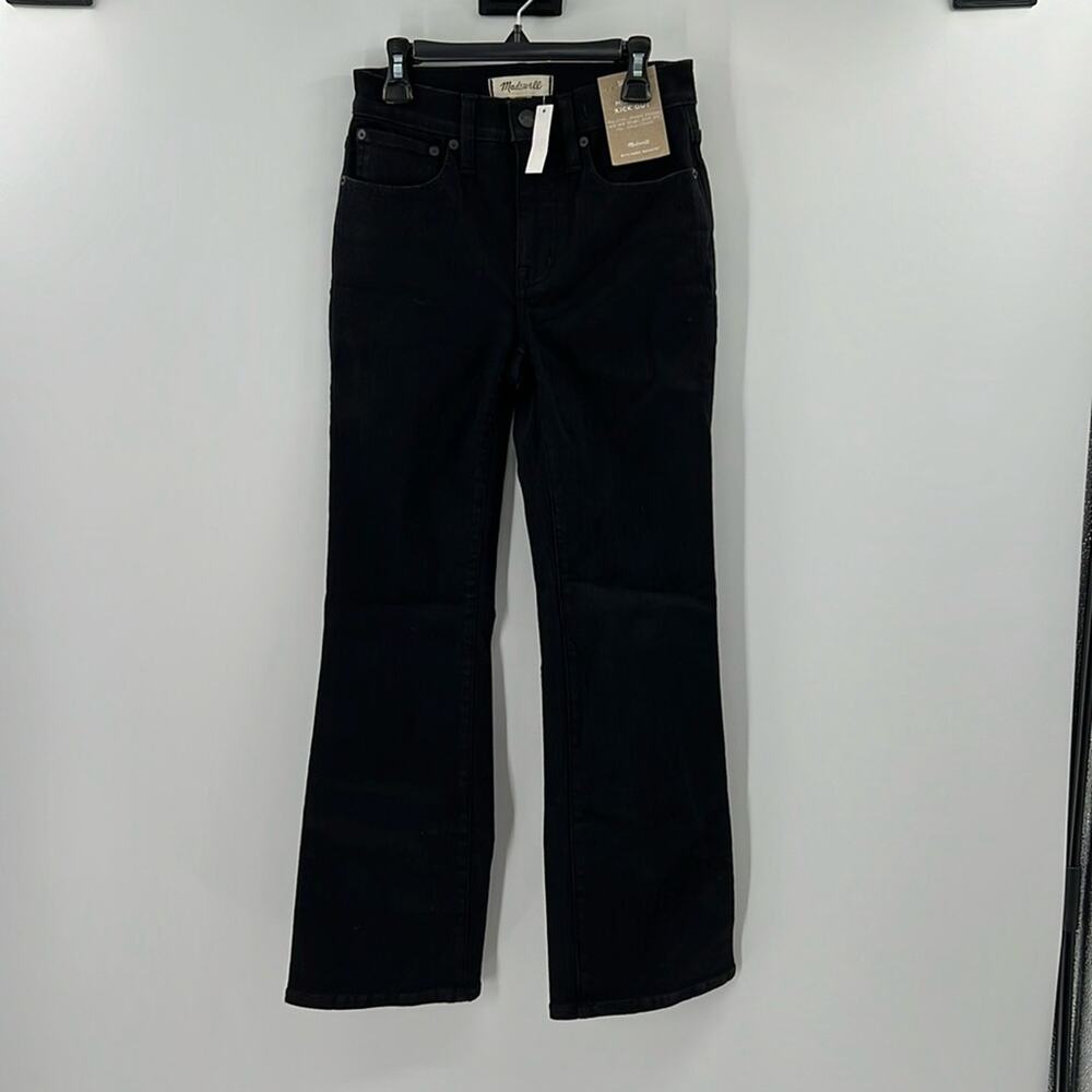 Madewell Women's Mid Rise Kick Out Jeans - Black - 24 - New with tags
